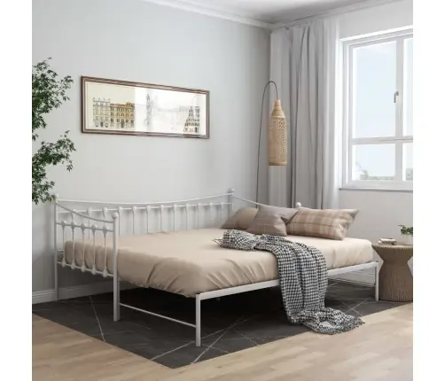 Izvelkams Dīvāna Rāmis, Balts, Metāls, 90X200 Cm Vidaxl