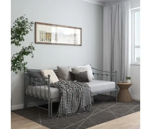 Izvelkams Dīvāna Rāmis, Pelēks, Metāls, 90X200 Cm Vidaxl