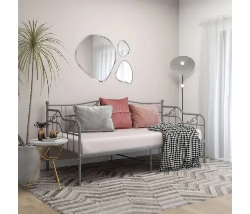 Dīvāngultas Rāmis, Pelēks Metāls, 90X200 Cm Vidaxl