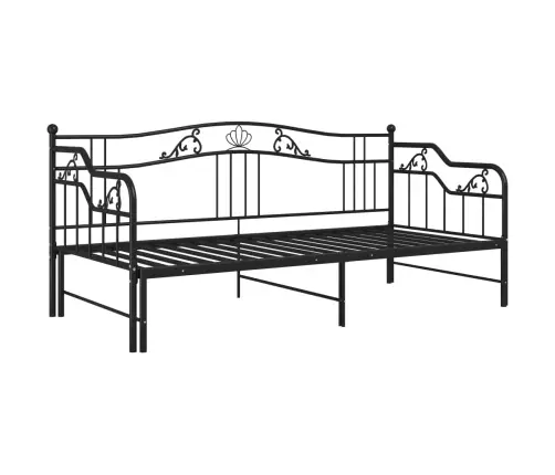 Lahtikäiv Diivanvoodiraam Must Metall 90 X 200 Cm