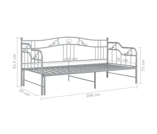 Lahtikäiv Diivanvoodiraam Hall Metall 90 X 200 Cm