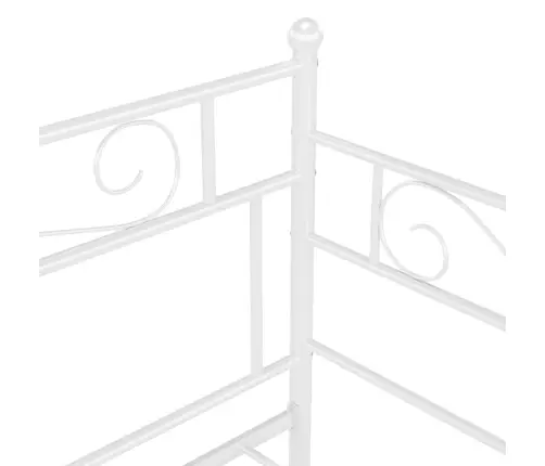 Diivanvoodiraam, Valge, Metall, 90 X 200 Cm