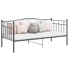 Dīvāngultas Rāmis, Melns Metāls, 90X200 Cm Vidaxl