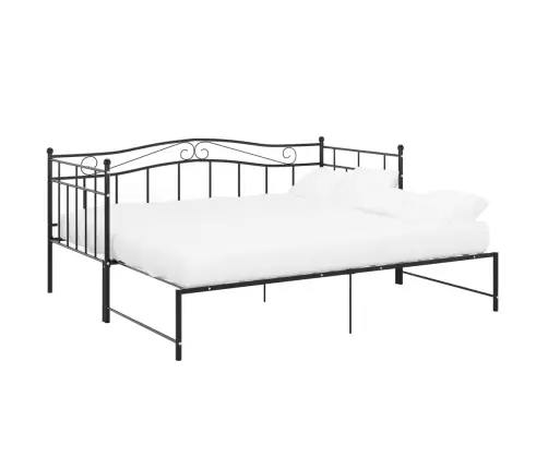 Izvelkams Dīvāna Rāmis, Melns, Metāls, 90X200 Cm Vidaxl