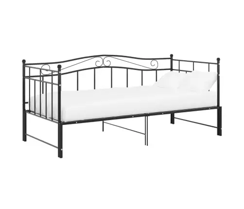 Izvelkams Dīvāna Rāmis, Melns, Metāls, 90X200 Cm Vidaxl