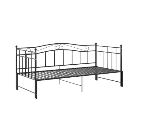 Izvelkams Dīvāna Rāmis, Melns, Metāls, 90X200 Cm Vidaxl