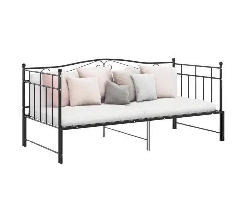 Izvelkams Dīvāna Rāmis, Melns, Metāls, 90X200 Cm Vidaxl