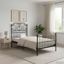 Gultas Rāmis, Melns Metāls, 100X200 Cm Vidaxl