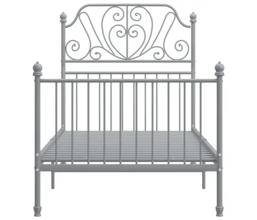 Gultas Rāmis, Pelēks Metāls, 100X200 Cm Vidaxl