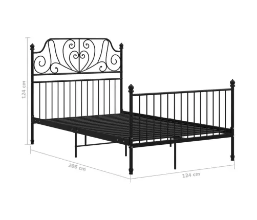 Lovos Rėmas, Juodos Spalvos, 120X200cm Metalas