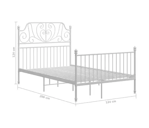 Gultas Rāmis, Balts Metāls, 120X200 Cm Vidaxl