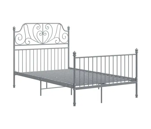 Gultas Rāmis, Pelēks Metāls, 120X200 Cm Vidaxl