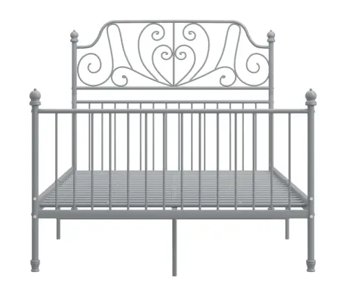 Gultas Rāmis, Pelēks Metāls, 120X200 Cm Vidaxl