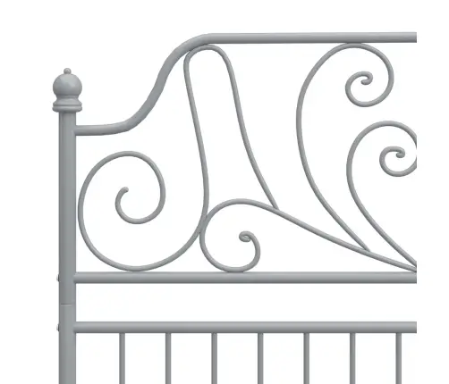 Gultas Rāmis, Pelēks Metāls, 120X200 Cm Vidaxl