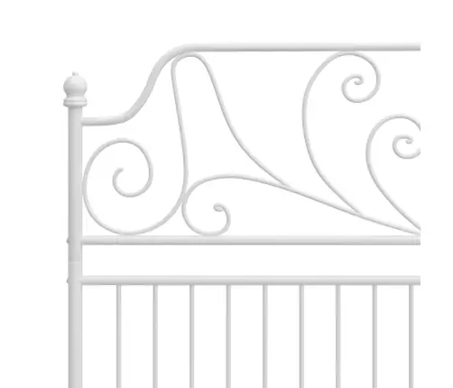 Voodiraam, Valge, Metallist, 160 X 200 Cm