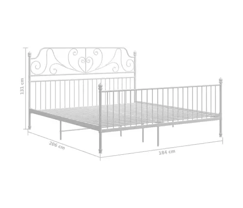 Gultas Rāmis, Balts Metāls, 180X200 Cm Vidaxl