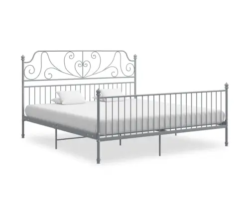 Gultas Rāmis, Pelēks Metāls, 200X200 Cm Vidaxl