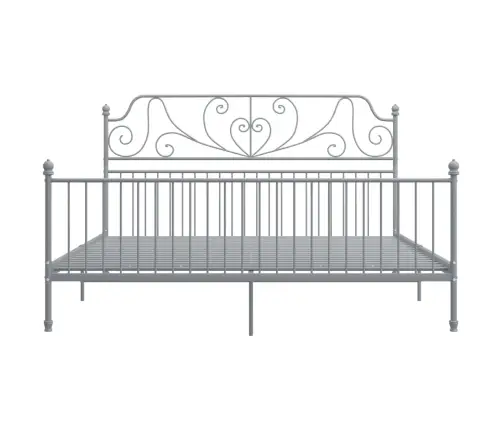 Gultas Rāmis, Pelēks Metāls, 200X200 Cm Vidaxl