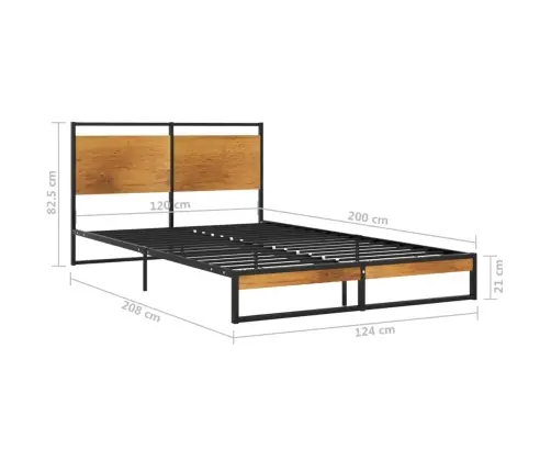 Gultas Rāmis, Metāls, 120X200 Cm Vidaxl
