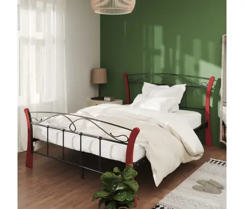 Gultas Rāmis, Melns Metāls, 120X200 Cm Vidaxl