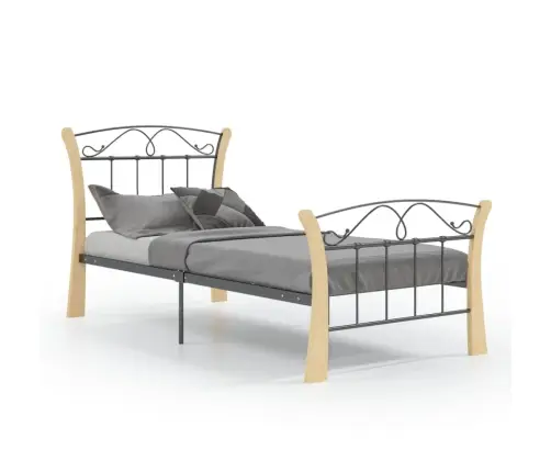 Gultas Rāmis, Melns Metāls, 90X200 Cm Vidaxl