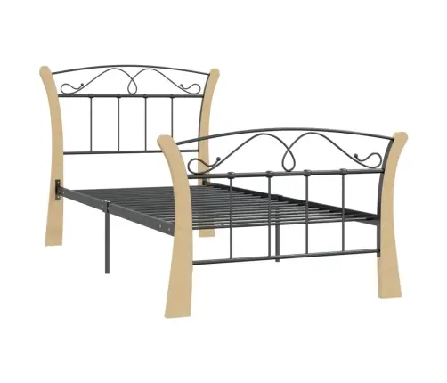 Gultas Rāmis, Melns Metāls, 90X200 Cm Vidaxl