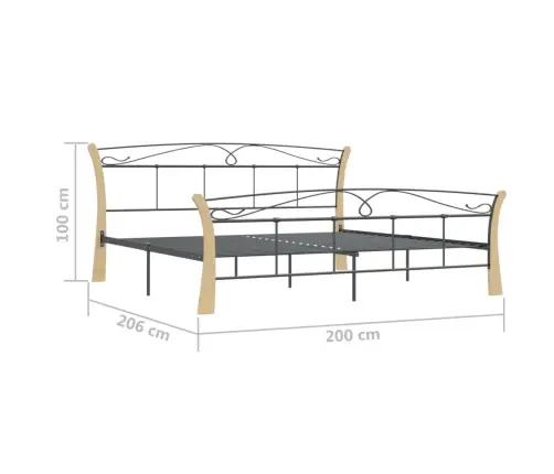 Gultas Rāmis, Melns Metāls, 200X200 Cm Vidaxl