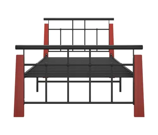 Gultas Rāmis, Metāls Un Ozola Masīvkoks, 90X200 Cm Vidaxl