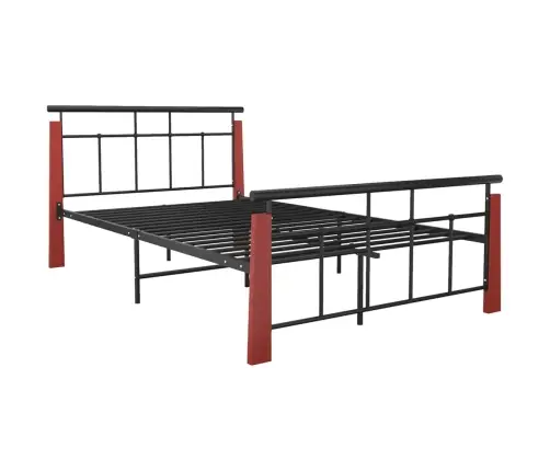 Gultas Rāmis, Metāls Un Ozola Masīvkoks, 120X200 Cm Vidaxl