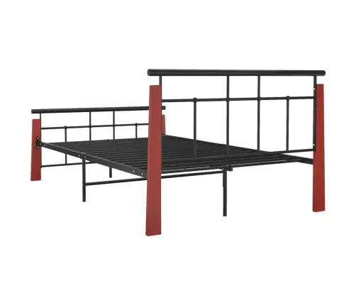 Gultas Rāmis, Metāls Un Ozola Masīvkoks, 120X200 Cm Vidaxl