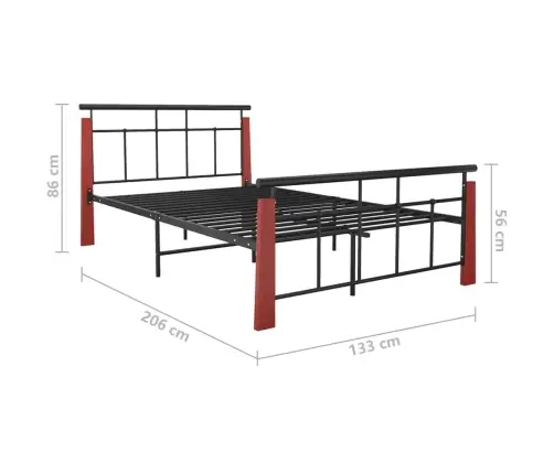 Gultas Rāmis, Metāls Un Ozola Masīvkoks, 120X200 Cm Vidaxl