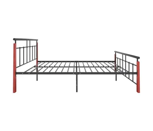 Gultas Rāmis, Metāls Un Ozola Masīvkoks, 180X200 Cm Vidaxl