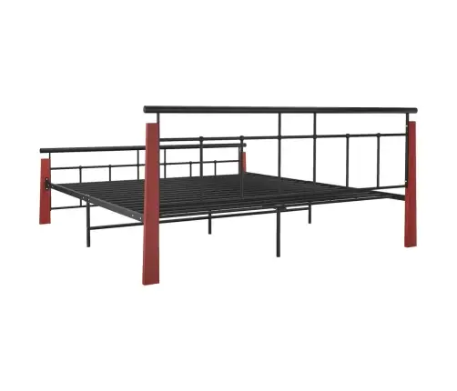 Gultas Rāmis, Metāls Un Ozola Masīvkoks, 180X200 Cm Vidaxl