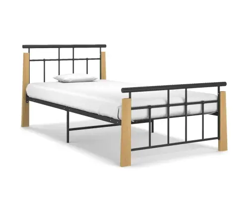 Lovos Rėmas, 90X200cm Metalas Ir Ąžuolo Medienos Masyvas