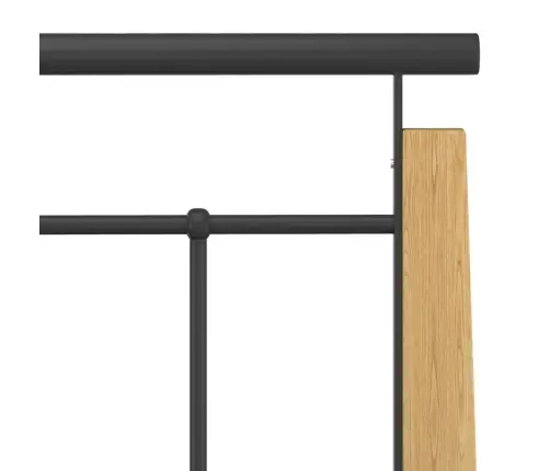 Gultas Rāmis, Metāls, Ozola Masīvkoks, 100X200 Cm Vidaxl