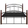 Gultas Rāmis, Melns Metāls, Ozola Masīvkoks, 120X200 Cm  Vidaxl