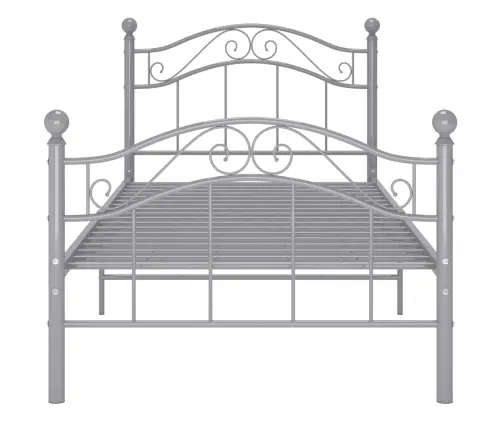 Gultas Rāmis, Pelēks Metāls, 90X200 Cm Vidaxl