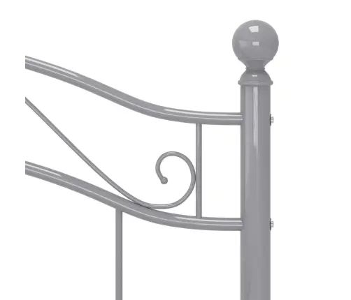 Gultas Rāmis, Pelēks Metāls, 90X200 Cm Vidaxl