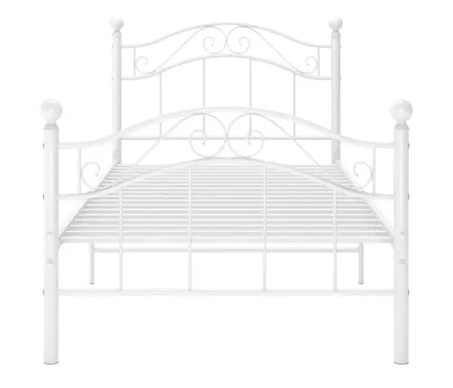 Voodiraam, Valge, Metall, 100 X 200 Cm