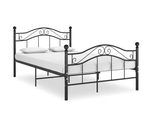 Voodiraam, Must, Metall, 120 X 200 Cm