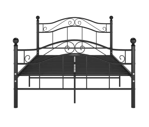 Voodiraam, Must, Metall, 120 X 200 Cm