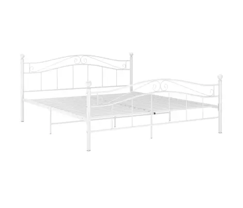 Voodiraam, Valge, Metall, 140 X 200 Cm