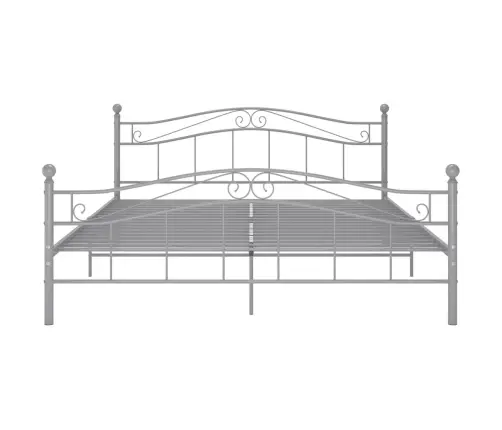 Gultas Rāmis Bez Matrača, Pelēks Metāls, 140X200 Cm Vidaxl