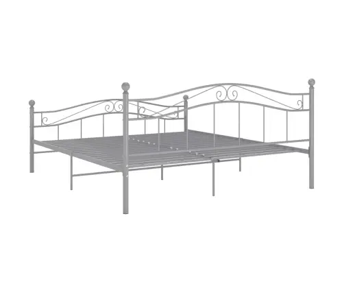 Gultas Rāmis Bez Matrača, Pelēks Metāls, 140X200 Cm Vidaxl