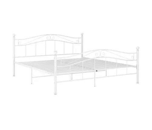 Voodiraam, Valge, Metall, 200 X 200 Cm