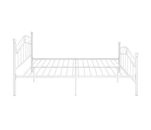 Voodiraam, Valge, Metall, 200 X 200 Cm