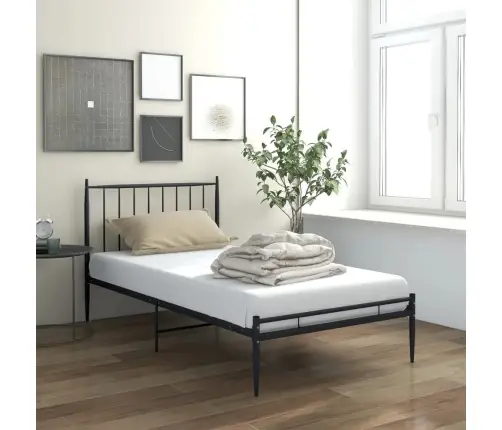 Gultas Rāmis, Melns Metāls, 90X200 Cm Vidaxl