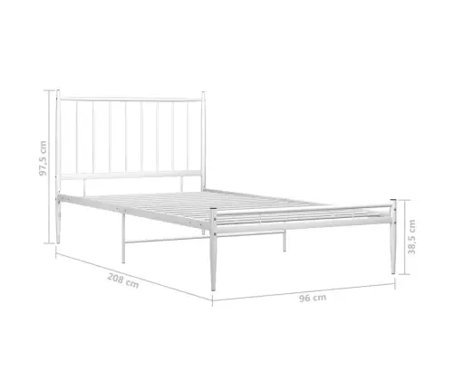 Gultas Rāmis, Balts Metāls, 90X200 Cm Vidaxl