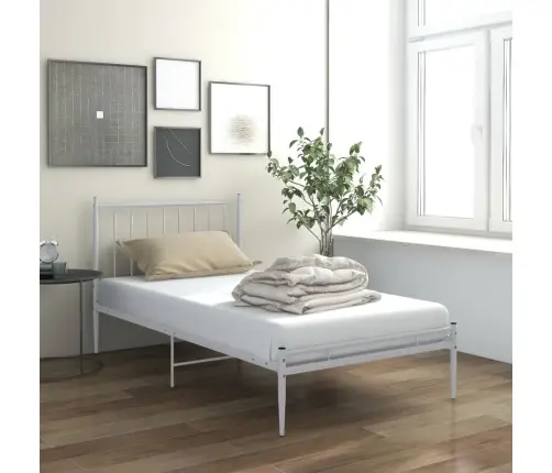Gultas Rāmis, Balts Metāls, 90X200 Cm Vidaxl