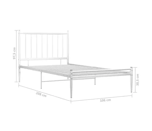 Gultas Rāmis, Balts Metāls, 100X200 Cm Vidaxl